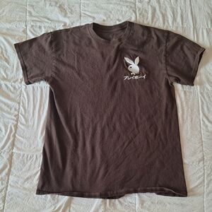 Playboy Men's Brown T-Shirt - Japanese - Embroidered